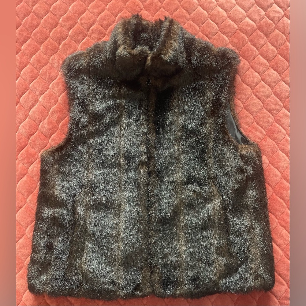 Giacca Luxurious Faux Fur Vest Reversible Brown/Black Sz M
